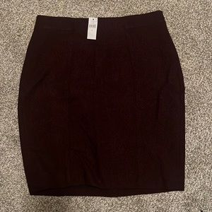 Banana Republic Red and Black wool pencil skirt